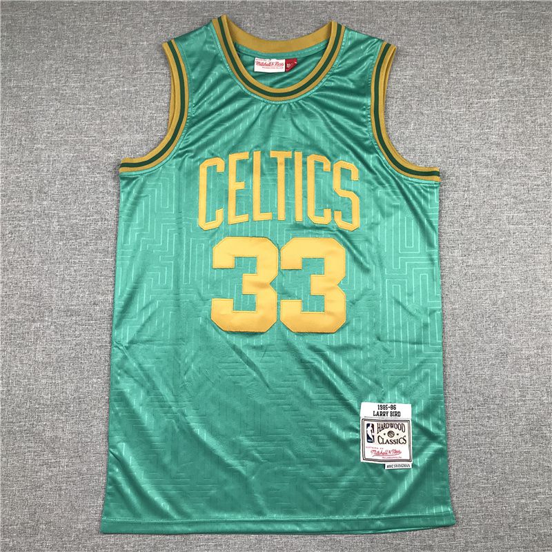 Men Boston Celtics #33 Bird Limited edition light green NBA Jersey